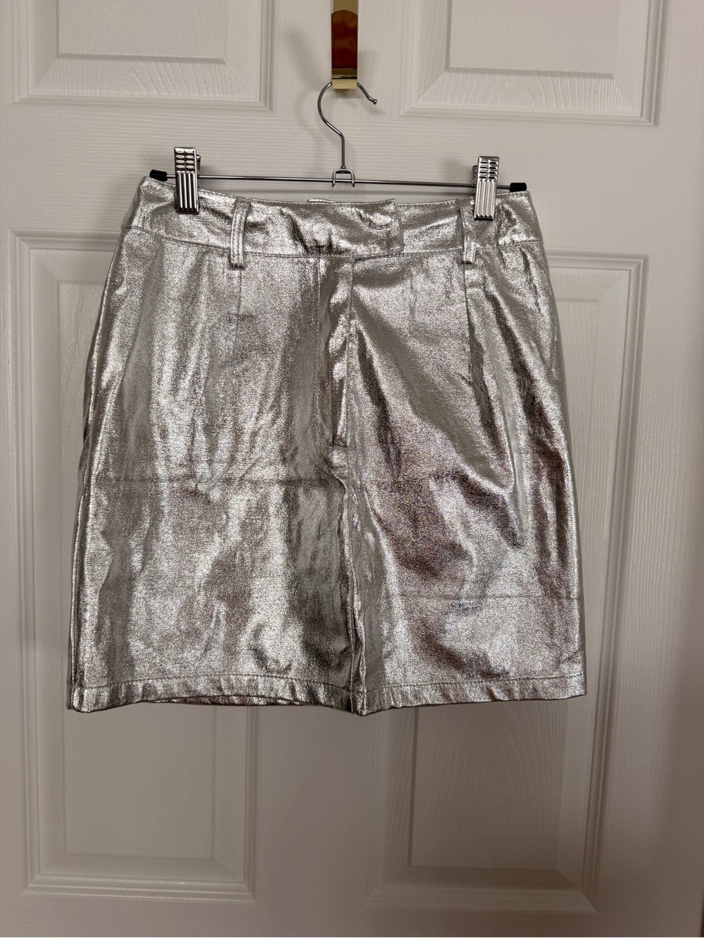 Boohoo Metallic Silver Mini Skirt